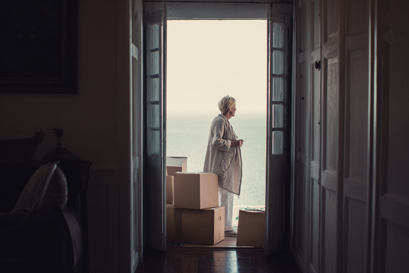 Aerial view of coastal real estate